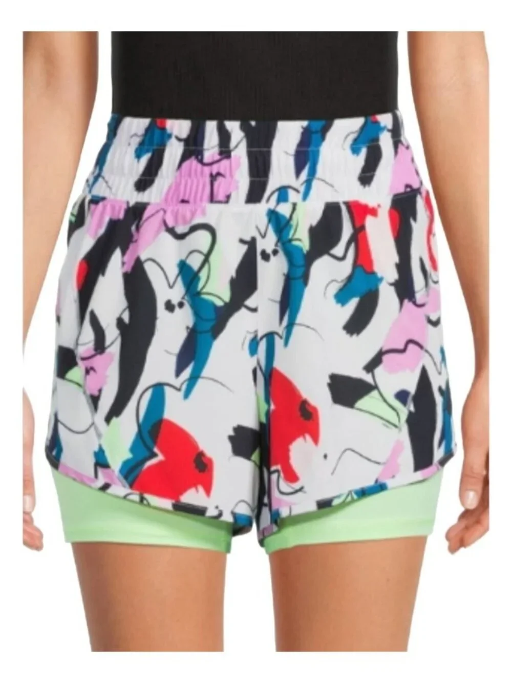 Avia Running Shorts Multicolor Design With Pockets Womans Small 4/6 LR100